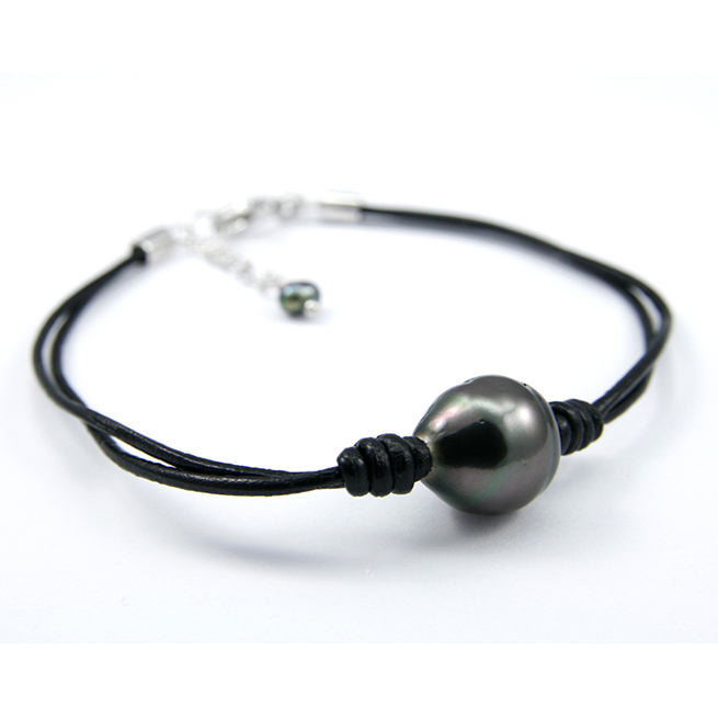 Tahitian Pearl Leather Bracelet
